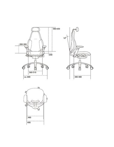 Кресло FLOKK RH MEREO 220 BLACK эргономичное, новозеландская шерсть SELECT (GABRIEL)