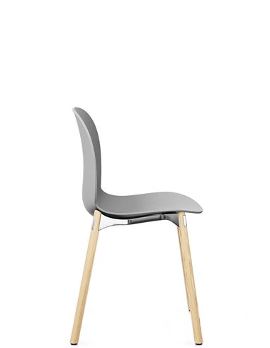 Кресло PROFIM NOOR WOODEN LEGS 6080 MISTY GREY, NATURAL ASH