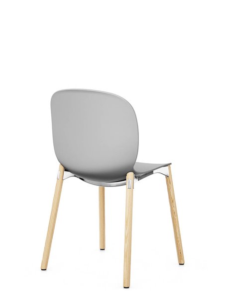 Кресло PROFIM NOOR WOODEN LEGS 6080 MISTY GREY, NATURAL ASH