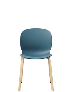 Кресло PROFIM NOOR WOODEN LEGS 6080 TEAL BLUE, NATURAL ASH