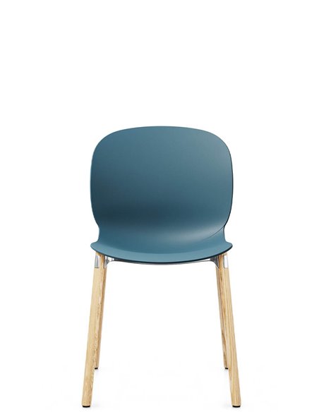 Кресло PROFIM NOOR WOODEN LEGS 6080 TEAL BLUE, NATURAL ASH