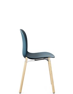 Кресло PROFIM NOOR WOODEN LEGS 6080 TEAL BLUE, NATURAL ASH 2
