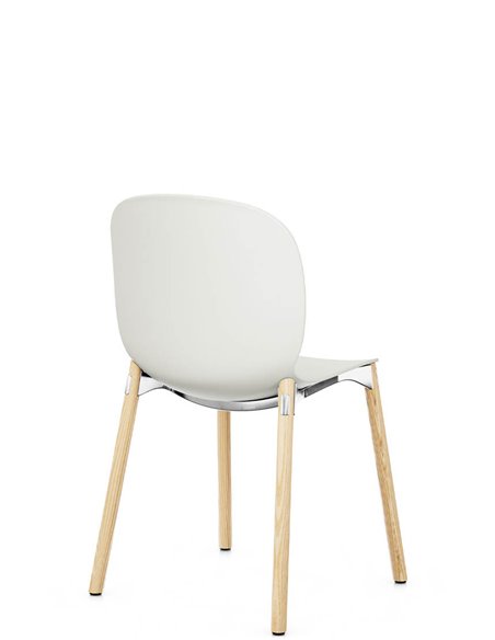 Кресло PROFIM NOOR WOODEN LEGS 6080 VANILLA, NATURAL ASH