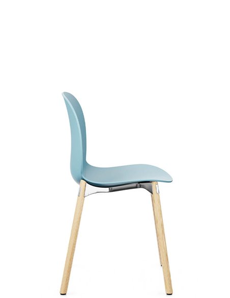 Кресло PROFIM NOOR WOODEN LEGS 6080 SKY, NATURAL ASH