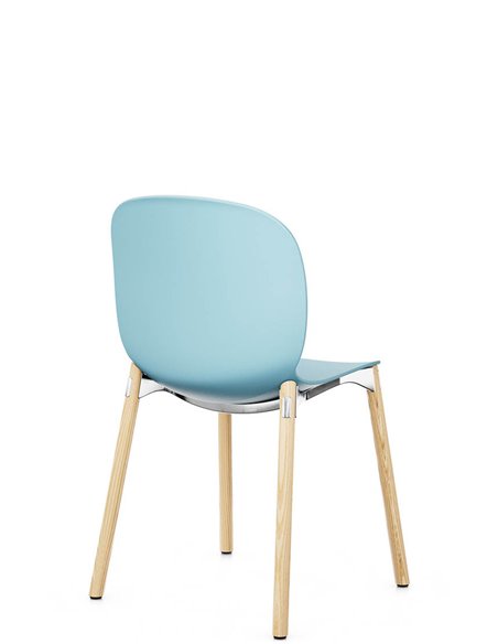 Кресло PROFIM NOOR WOODEN LEGS 6080 SKY, NATURAL ASH