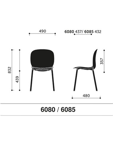 Кресло PROFIM NOOR WOODEN LEGS 6080 SKY, NATURAL ASH