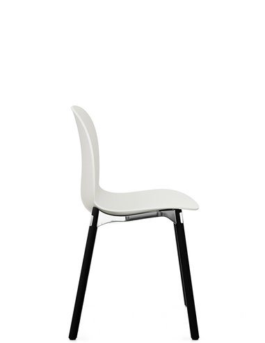 Кресло PROFIM NOOR WOODEN LEGS 6080 VANILLA, DARK ASH