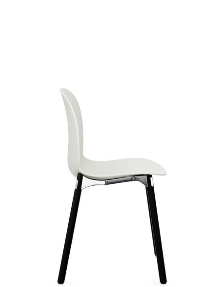 Кресло PROFIM NOOR WOODEN LEGS 6080 VANILLA, DARK ASH