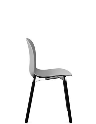 Кресло PROFIM NOOR WOODEN LEGS 6080 MISTY GREY, DARK ASH