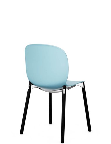 Кресло PROFIM NOOR WOODEN LEGS 6080 SKY, DARK ASH