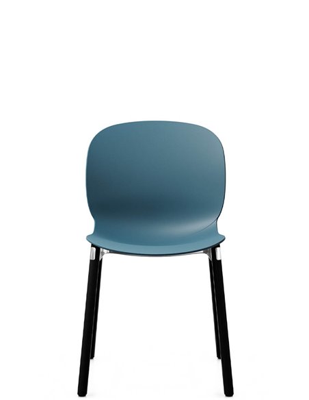 Кресло PROFIM NOOR WOODEN LEGS 6080 TEAL BLUE, DARK ASH