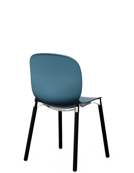 Кресло PROFIM NOOR WOODEN LEGS 6080 TEAL BLUE, DARK ASH