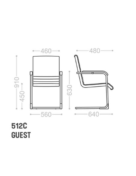 Кресло VAGHI MODUS 150 GUEST CHAIR 512C, на полозьях