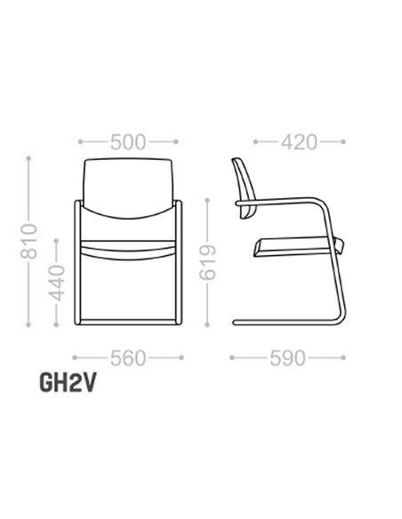 Кресло VAGHI MAEVA GUEST CHAIR GH2V, на полозьях
