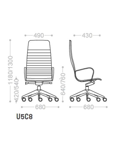 Кресло VAGHI UNION U3D8L для руководителя, кожаное