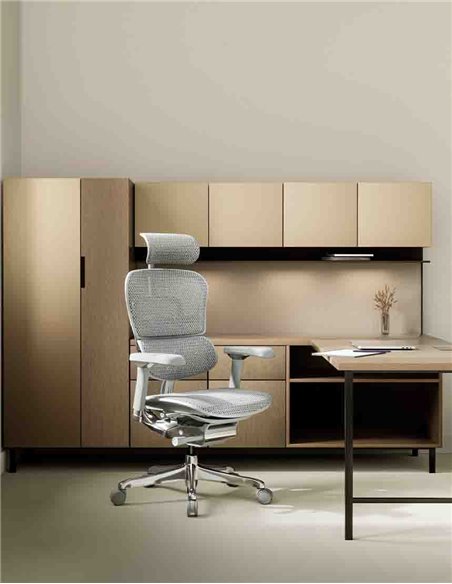 Кресло ERGOHUMAN LUXURY 2 (EHL2-AG-HAM-5D-L, сетка Т-168-B2 Natural), эргономичное