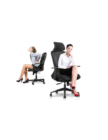 Кресло KRESLALUX K2-BH BLACK, эргономичное