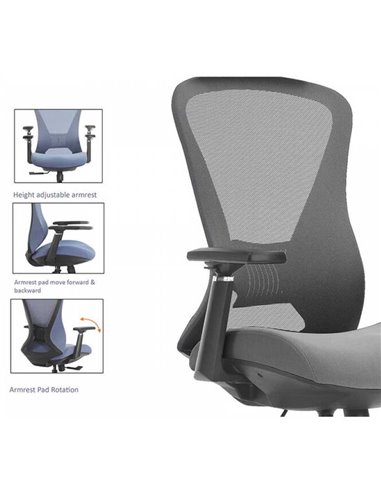 Кресло KRESLALUX K2-BH BLACK, эргономичное