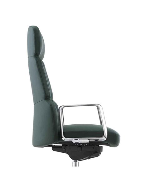 Кресло CRONUS A2411-P для руководителя, кожаное, черный цвет