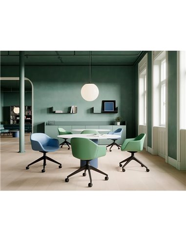 Конференц-кресло LD SEATING RIVA RI-02, F02-WH, на колесах