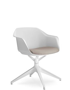 Кресло для посетителя LD SEATING RIVA RI-01, F01-WH, с мягким сиденьем