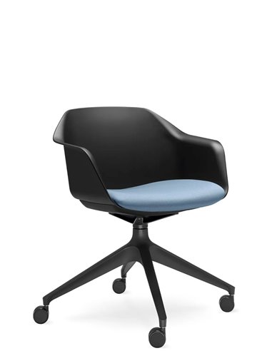 Кресло для посетителя LD SEATING RIVA RI-01, F02-BL, с мягким сиденьем