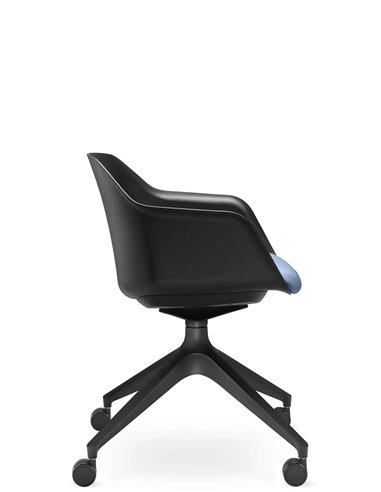 Кресло для посетителя LD SEATING RIVA RI-01, F02-BL, с мягким сиденьем