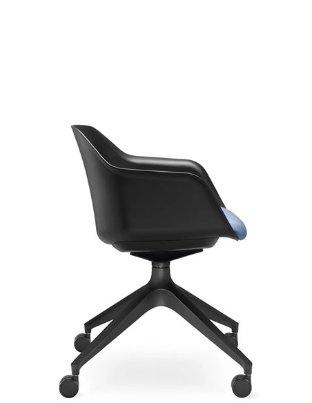 Кресло для посетителя LD SEATING RIVA RI-01, F02-BL, с мягким сиденьем