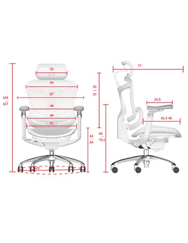 Кресло SIHOO DORO-C300 WHITE эргономичное