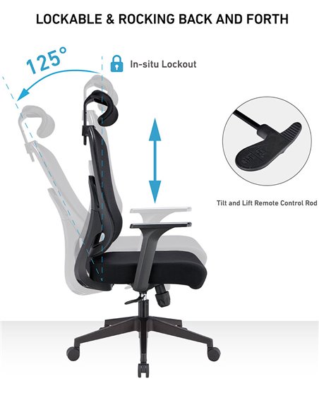 Кресло KRESLALUX GO-SIT 645-1A BLACK, эргономичное