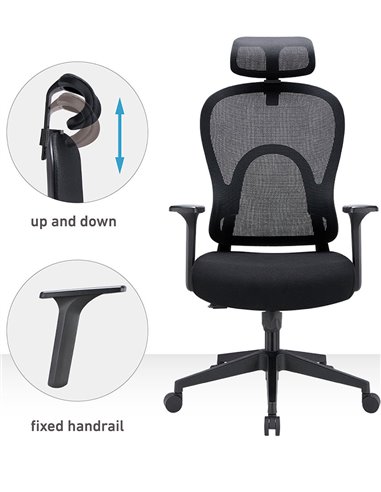 Кресло KRESLALUX GO-SIT 645-1A BLACK, эргономичное