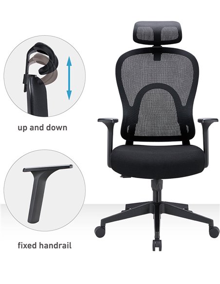 Кресло KRESLALUX GO-SIT 645-1A BLACK, эргономичное