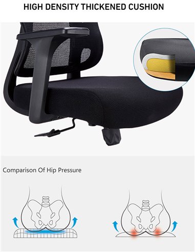 Кресло KRESLALUX GO-SIT 645-1A BLACK, эргономичное