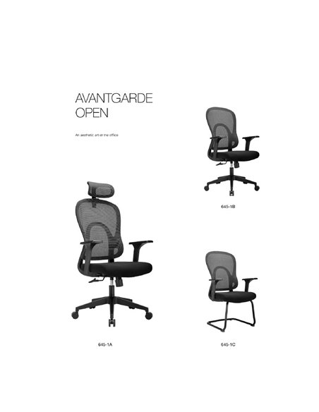 Кресло KRESLALUX GO-SIT 645-1B BLACK, эргономичное