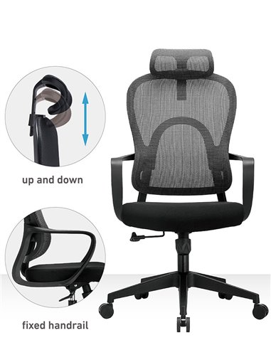 Кресло KRESLALUX GO-SIT 645-A LIGHT GREY, эргономичное
