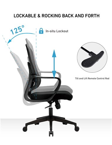 Кресло KRESLALUX GO-SIT 645-B LIGHT GREY, эргономичное