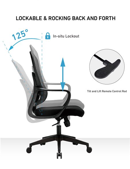 Кресло KRESLALUX GO-SIT 645-B LIGHT GREY, эргономичное