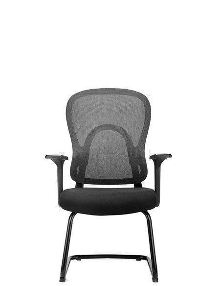 Кресло KRESLALUX GO-SIT 645-1C BLACK, для посетителя, на полозьях