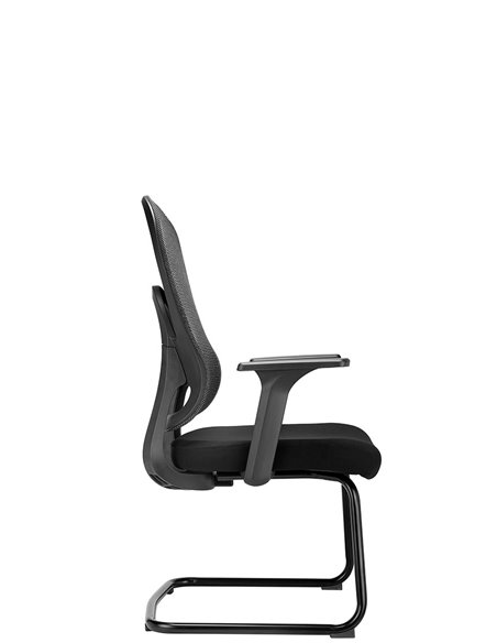 Кресло KRESLALUX GO-SIT 645-1C BLACK, для посетителя, на полозьях
