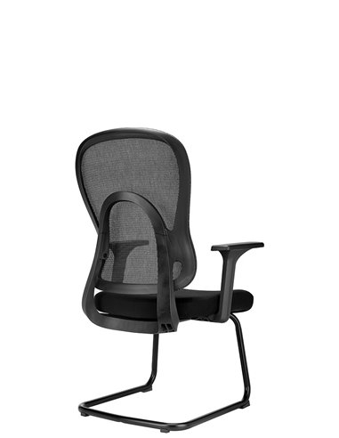 Кресло KRESLALUX GO-SIT 645-1C BLACK, для посетителя, на полозьях