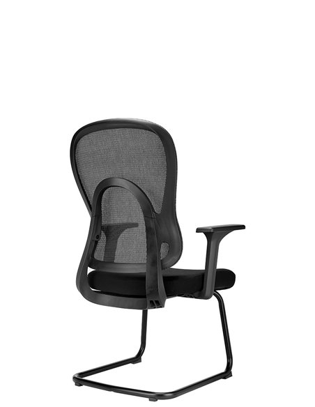 Кресло KRESLALUX GO-SIT 645-1C BLACK, для посетителя, на полозьях