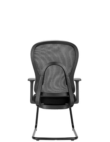 Кресло KRESLALUX GO-SIT 645-1C BLACK, для посетителя, на полозьях