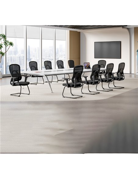 Кресло KRESLALUX GO-SIT 645-1C BLACK, для посетителя, на полозьях