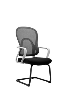 Кресло KRESLALUX GO-SIT 645-C LIGHT GREY, для посетителя, на полозьях