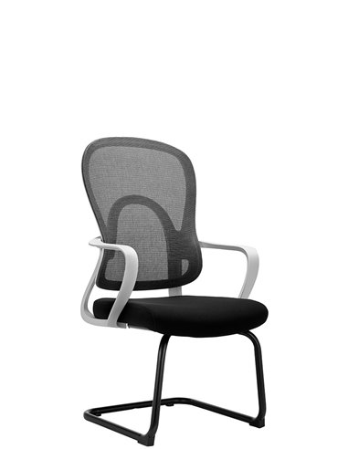 Кресло KRESLALUX GO-SIT 645-C LIGHT GREY, для посетителя, на полозьях