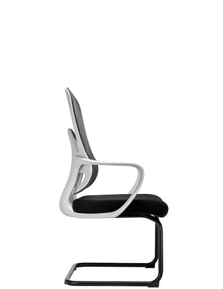 Кресло KRESLALUX GO-SIT 645-C LIGHT GREY, для посетителя, на полозьях
