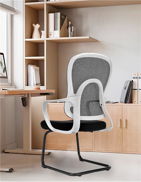 Кресло KRESLALUX GO-SIT 645-C LIGHT GREY, для посетителя, на полозьях