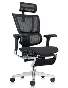 Кресло MIRUS-IOO 2 (IOOE2-AB-HAM-5D-L-LMT, сетка Т-168-B1-BLACK), эргономичное, с подставкой под ноги