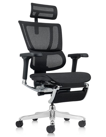 Кресло MIRUS-IOO 2 (IOOE2-AB-HAM-5D-L-LMT, сетка Т-168-B1-BLACK), эргономичное, с подставкой под ноги