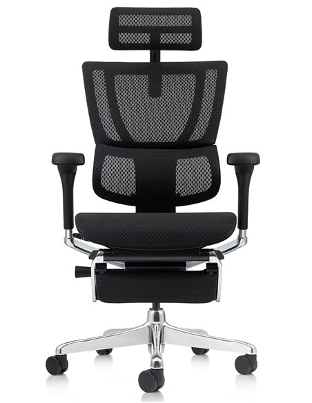 Кресло MIRUS-IOO 2 (IOOE2-AB-HAM-5D-L-LMT, сетка Т-168-B1-BLACK), эргономичное, с подставкой под ноги